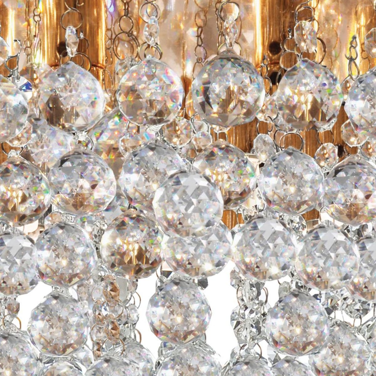 Hanna Ø55 Gold deckenleuchte Von Searchlight - Die Deckenleuchte Hanna mit ihren klaren Kristallkugeln ist atemberaubend.