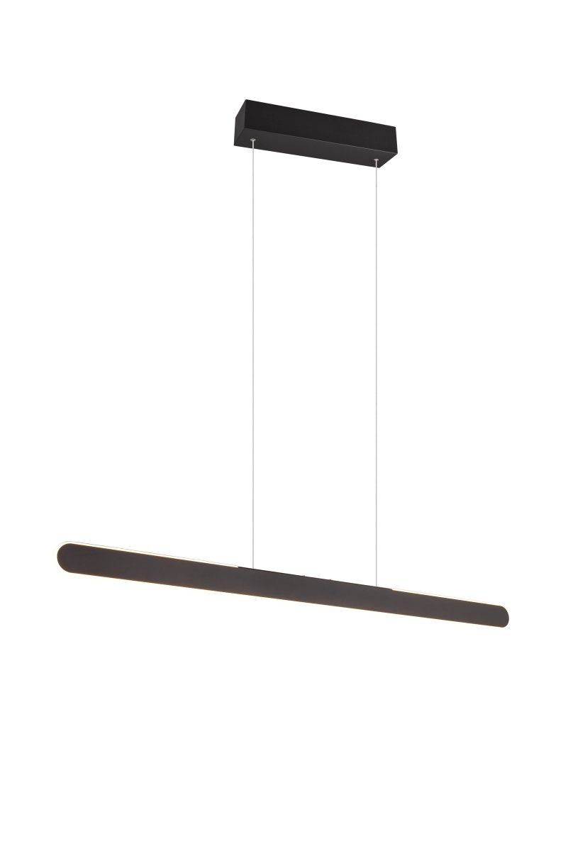 Helios 100cm Schwarz hängelampe Von Trio Lighting - Die klaren und modernen Linien der Lampe verleihen dem Zuhause eine elegante Atmosphäre, die durch die Auf- und Ab-Beleuchtung noch verstärkt wird.