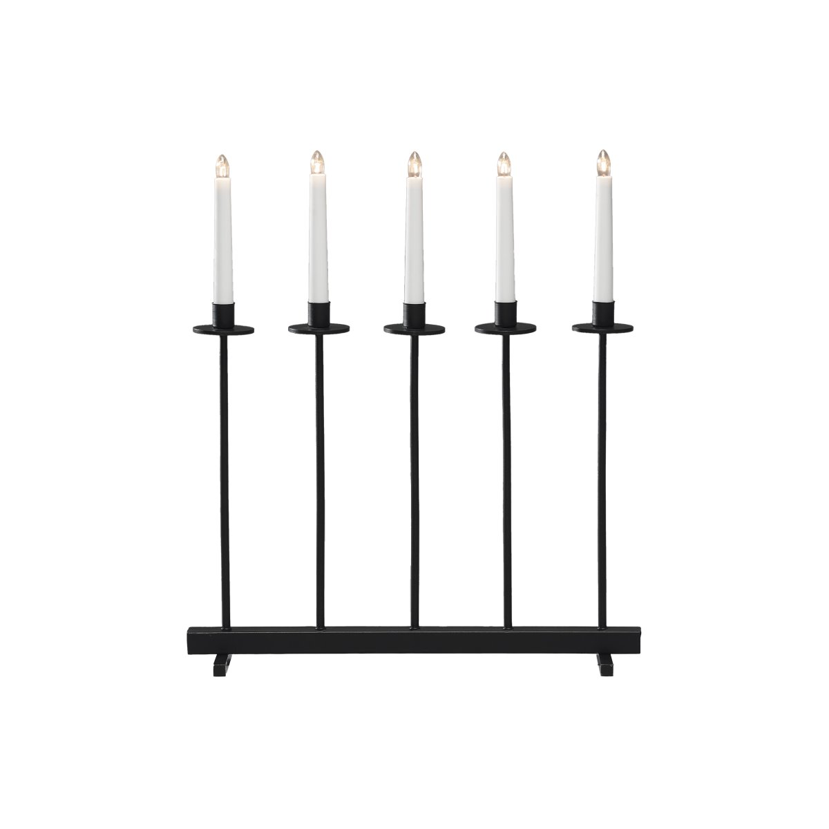 Candelabra 5 Lights Schwarz Von Konstsmide - Verleihen Sie Ihrem Zuhause eine moderne und stilvolle Weihnachtsatmosph&auml;re mit diesem exklusiven Adventsleuchter aus schwarz lackiertem Stahl.