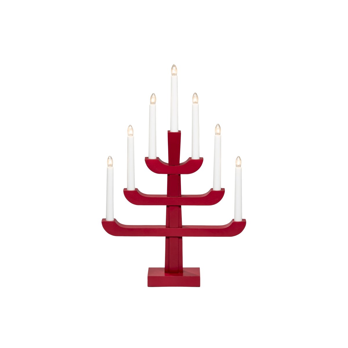 Candelabra 7 Lights ROT Von Konstsmide - Mit seinen drei stilvollen Ebenen und sieben warmweißen Lichtern verbindet es klassischen Charme mit modernem Design.