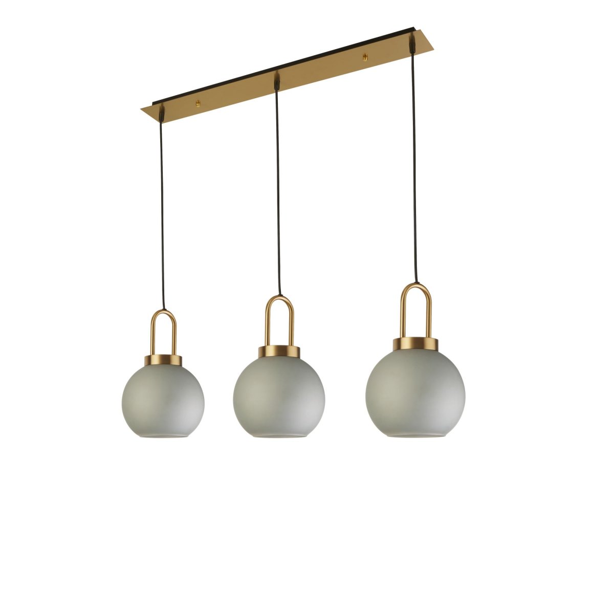 Snowdrop 85cm Messing hängelampe Von Searchlight - Die Pendelleuchte Snowdrop mit drei Lichtpunkten hängt an einer zentralen Stange und kann während der Installation in der Höhe verstellt werden, wodurch sie über einem Esstisch oder einer Küchentheke Stil und Eleganz verleiht.