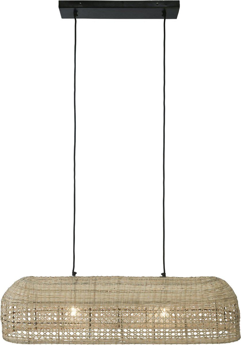 Wickham 100cm Natur hängelampe Von PR Home - Die Lampe verf&uuml;gt &uuml;ber 2 Lampenfassungen und eine feste Deckenmontage (keine Hakenaufh&auml;ngung).