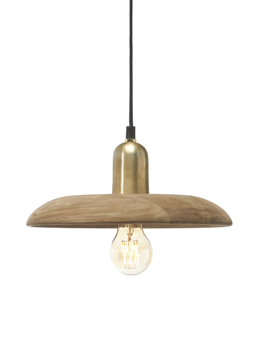 Bliss Ø28 Natur fensterlampe Von PR Home - 3,5 Meter langes schwarzes Kunststoffkabel mit Aufh&auml;ngehalterung und Wandstecker.