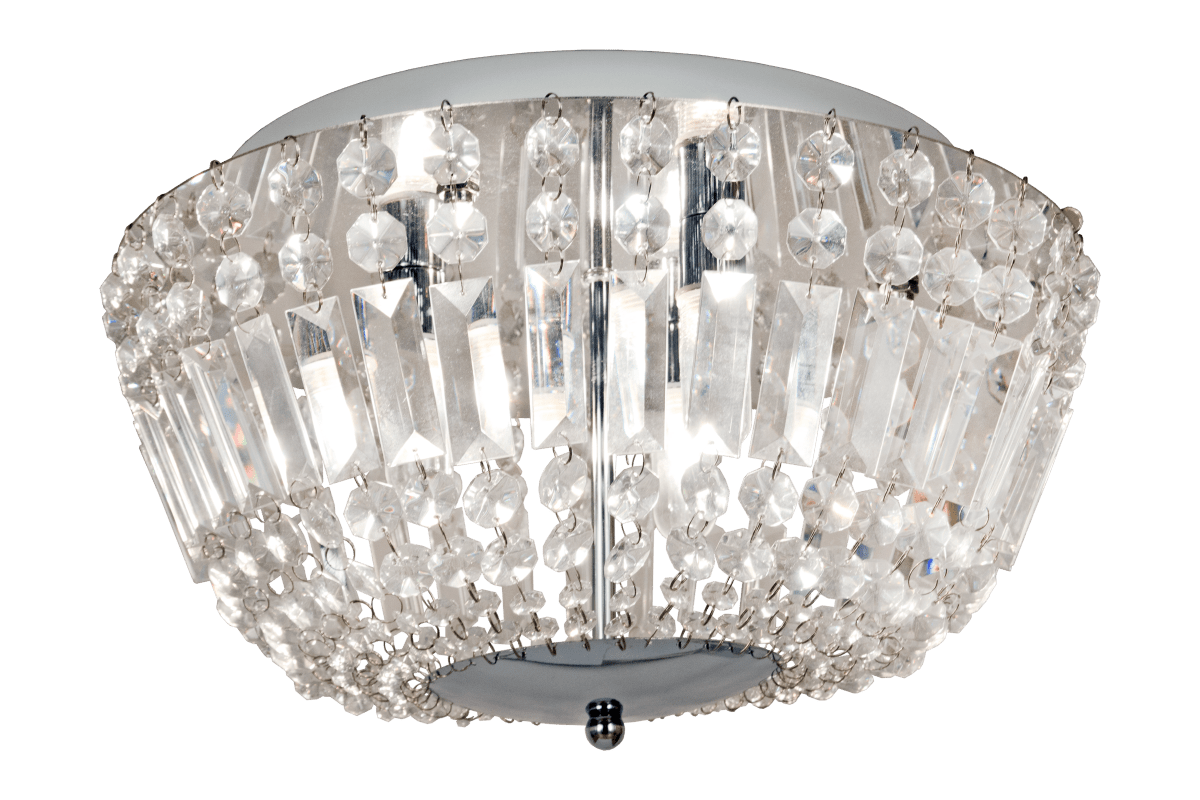 Giovanna Ø38 Chrom badezimmerlampe Von Aneta Lighting - Giovanna ist eine elegante Badezimmer-Deckenleuchte in Chrom mit wunderschönen Glasprismen.