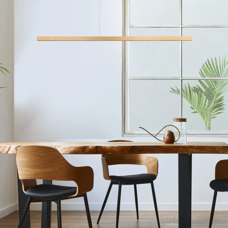Dentsy 150cm Kupfer hängelampe Von Globo Lighting - Med den smidiga touchknappen f&ouml;r av/p&aring; och den stegl&ouml;sa touchdimmern kan du enkelt justera ljusstyrkan efter &ouml;nskem&aring;l.