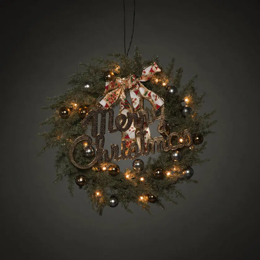 Grankrans Ø40 Grün Von Konstsmide - Perfekt f&uuml;r die T&uuml;r oder die Wand &ndash; verbreitet warme Weihnachtsstimmung.