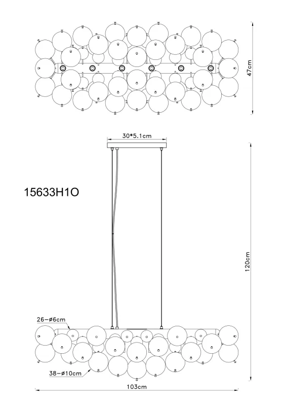 Udo 120cm Weiß hängelampe Von Globo Lighting - Metallen i matt nickelfinish ger lampan en sofistikerad och modern k&auml;nsla.