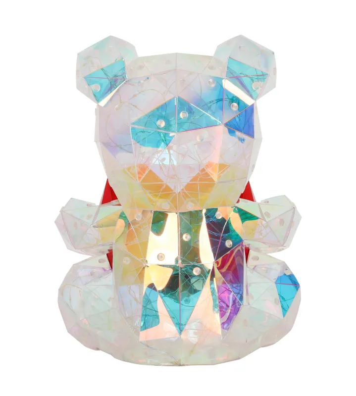 Brondar Transparent kinderlampe Von Globo Lighting - Den charmiga bordslampan i form av en s&ouml;t bj&ouml;rn med ett hj&auml;rta i kristall-look sprider ett magiskt sken i rummet.