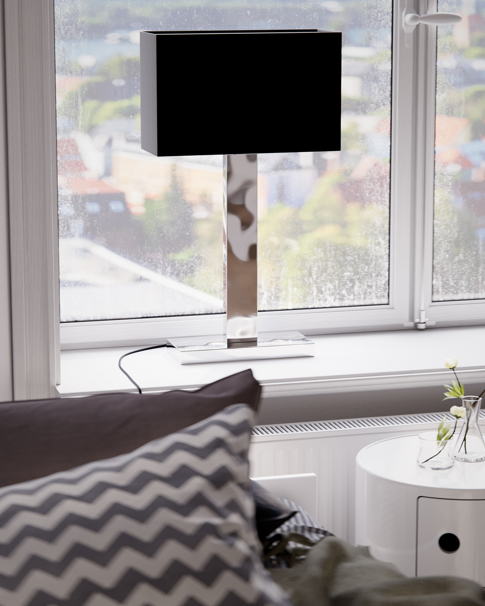 Prime 70cm Chrom tischlampe Von By Rydéns - Lassen Sie ihr elegantes Design und die warme Beleuchtung Ihr gro&szlig;es Fenster hervorheben und eine einladende Atmosph&auml;re in Ihrem Zuhause schaffen.