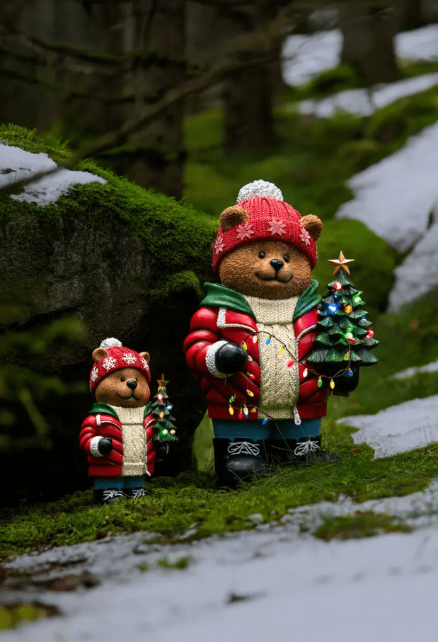 Großer Teddybär 66cm Mehrfarbig Von Konstsmide - Verbreiten Sie Weihnachtsstimmung mit diesem bezaubernden Teddyb&auml;ren in Winterkleidung!