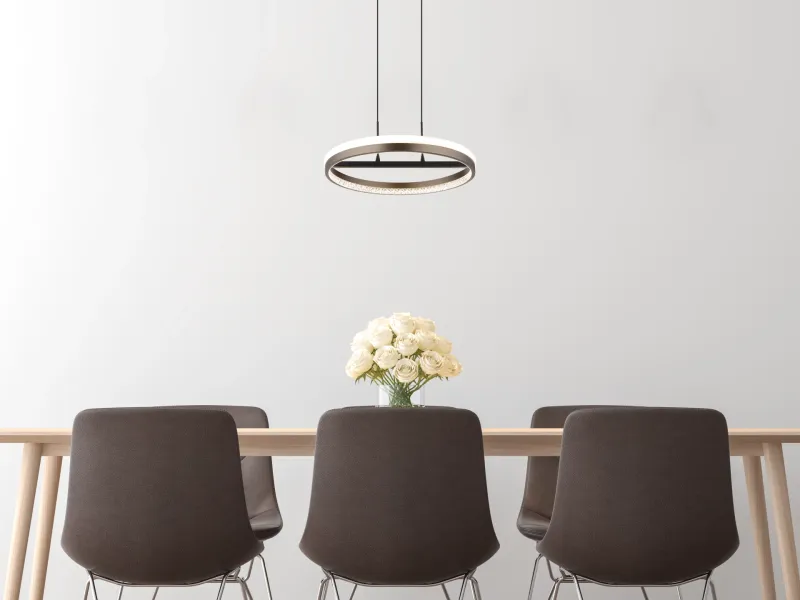 Della Ø40 Grau hängelampe Von Globo Lighting - Perfekt f&ouml;r vardagsrum och matsalar, d&auml;r den skapar en inbjudande atmosf&auml;r och en modern touch.