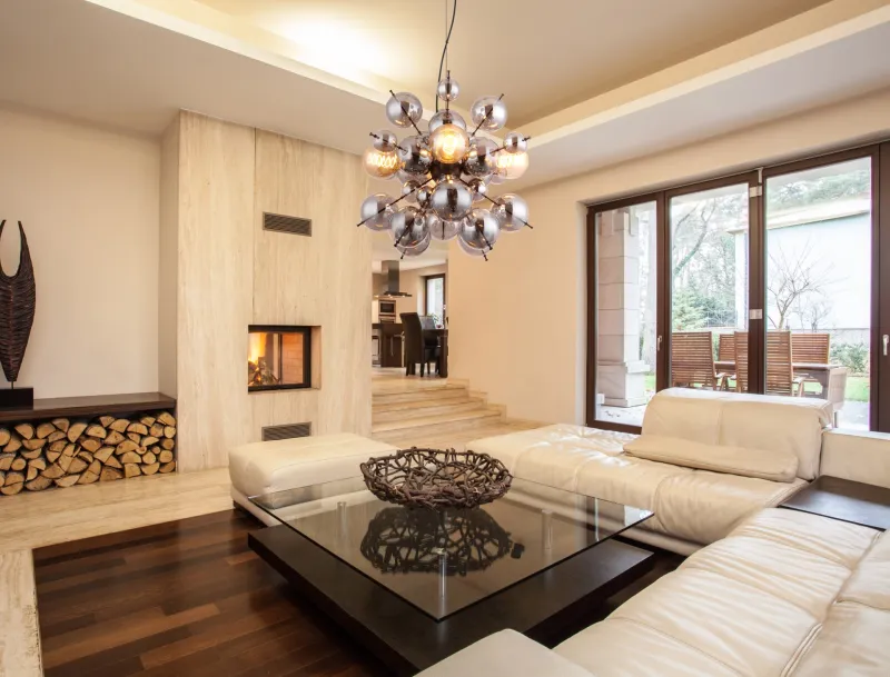 Udo Ø50 Rauchfarben hängelampe Von Globo Lighting - Dess unika design imponerar med en rund form d&auml;r eleganta metallst&auml;nger sammanl&auml;nkas med dekorativa kulor i olika storlekar.