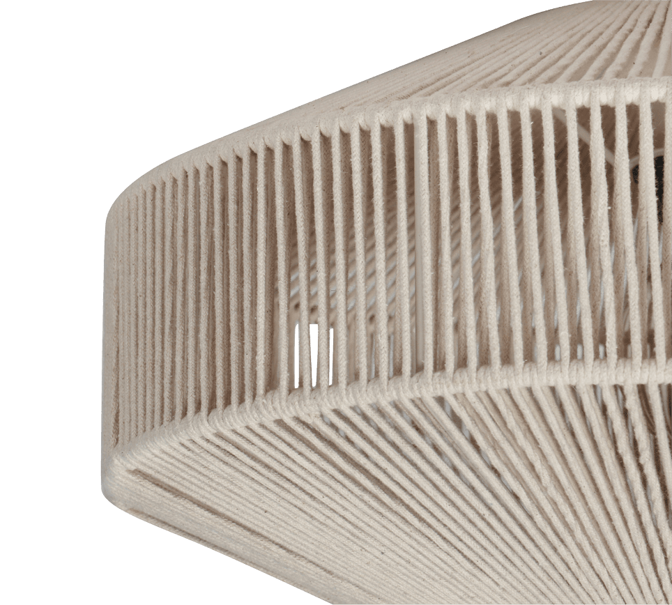 Svea Ø46 Beige deckenleuchte Von Trio Lighting - Der sorgf&auml;ltig gewebte Baumwollschirm erzeugt ein wundersch&ouml;nes Lichtspiel und verleiht dem Raum eine warme und lebendige Atmosph&auml;re.