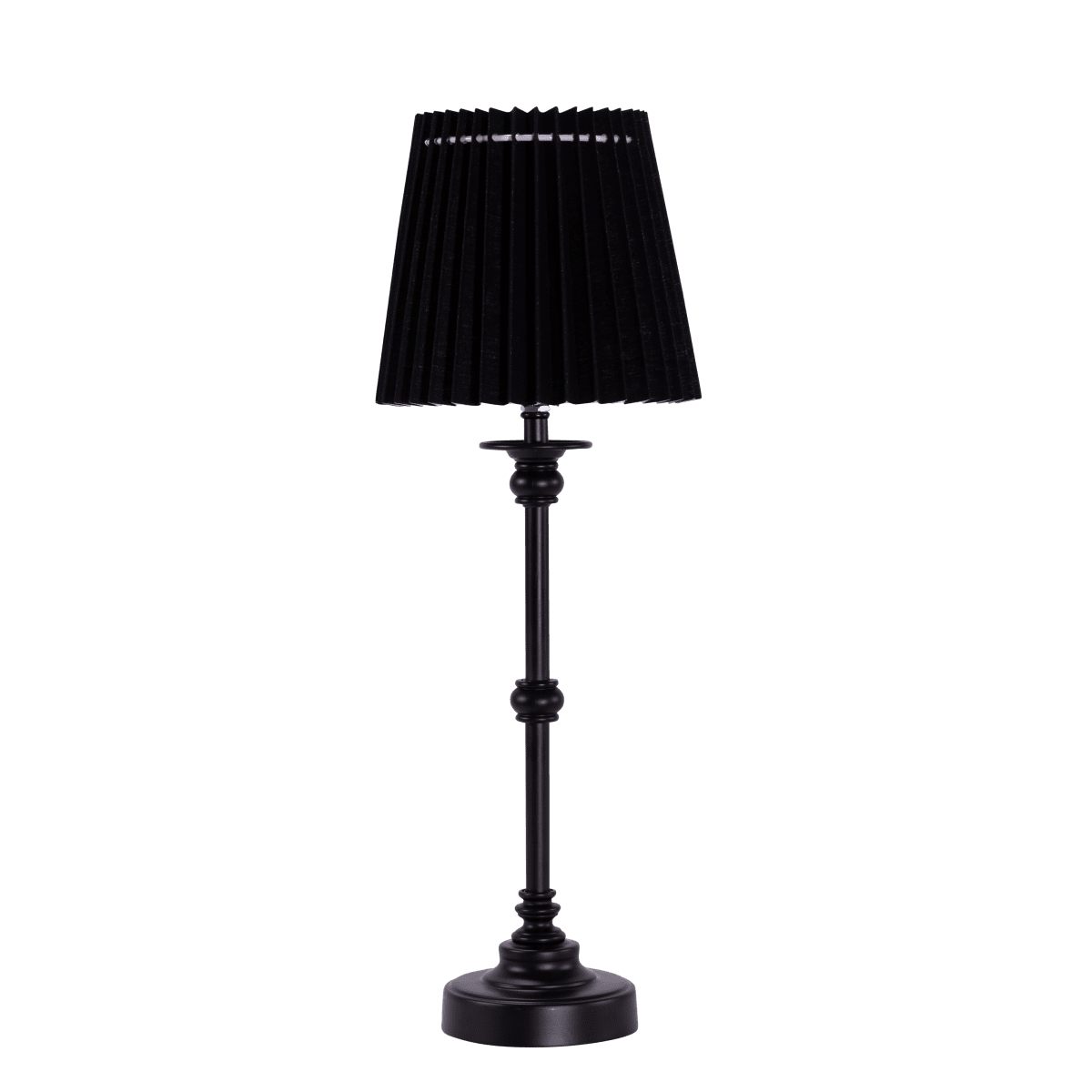Axel 48cm Schwarz tischlampe Von Pixie Design - Das elegante Design und die Kombination aus Metall und Textil verleihen der Lampe einen zeitlosen Charme, der zu vielen Einrichtungsstilen passt.