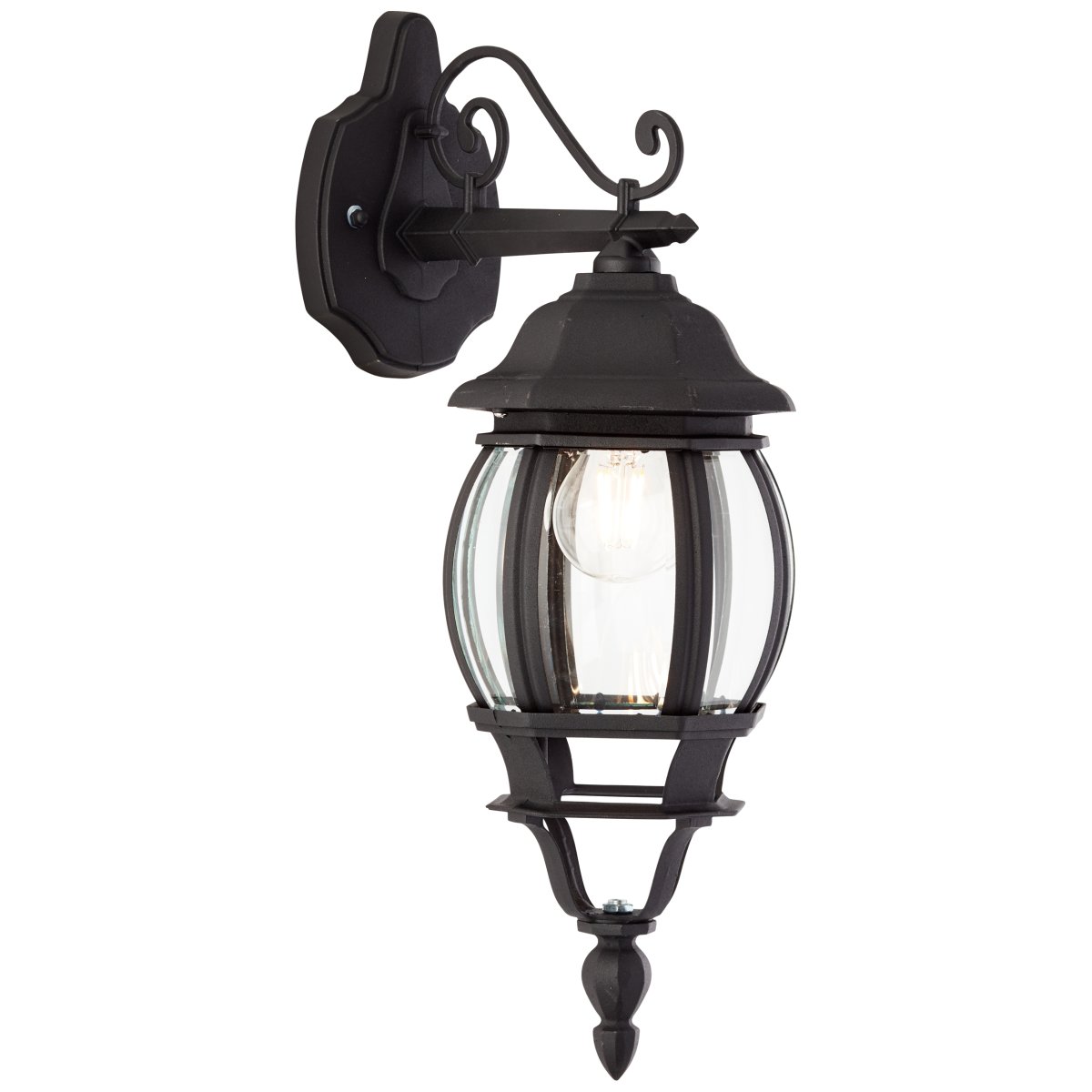 Istria Schwarz außenlampe Von Brilliant - Die klassische Außenwandleuchte Istria sorgt sowohl für dekoratives Licht als auch für mehr Sicherheit am Eingang oder entlang der Fassade.
