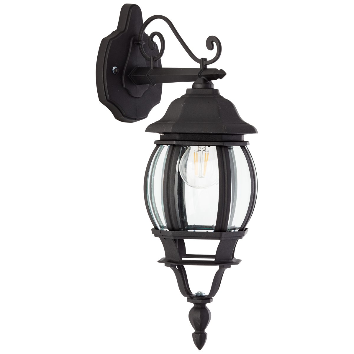 Istria Schwarz außenlampe Von Brilliant - Die klassische Außenwandleuchte Istria sorgt sowohl für dekoratives Licht als auch für mehr Sicherheit am Eingang oder entlang der Fassade.