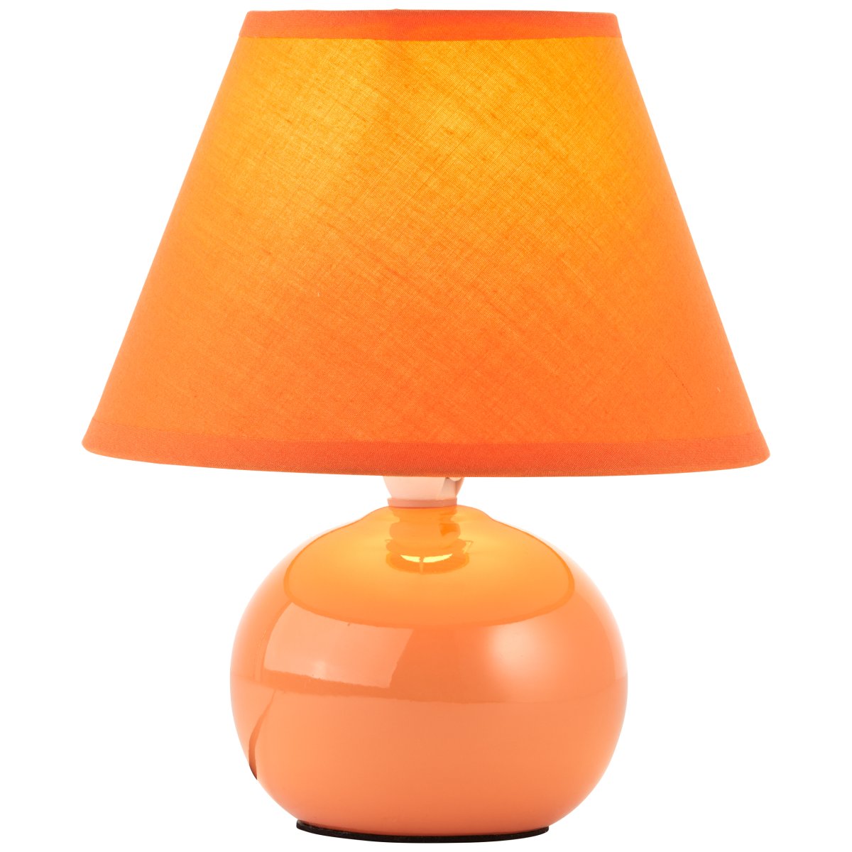 Primo 23cm Orange tischlampe Von Brilliant - Sie besteht aus Textil und Keramik und spendet ein angenehmes Licht.
