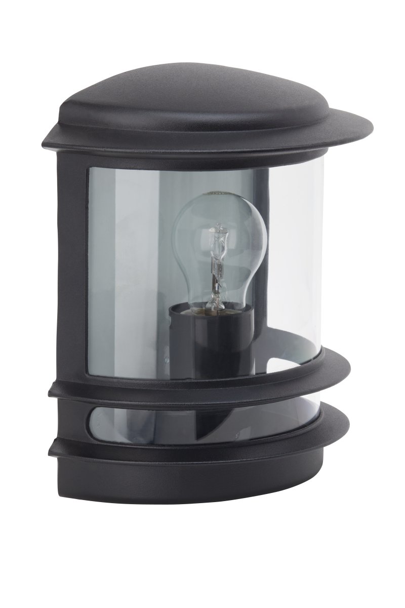 Hollywood Schwarz außenlampe Von Brilliant - Die Hollywood-Außenwandleuchte ist eine vielseitige Wahl, die perfekt neben die Haustür oder als dekorative Beleuchtung auf einer Terrasse passt.