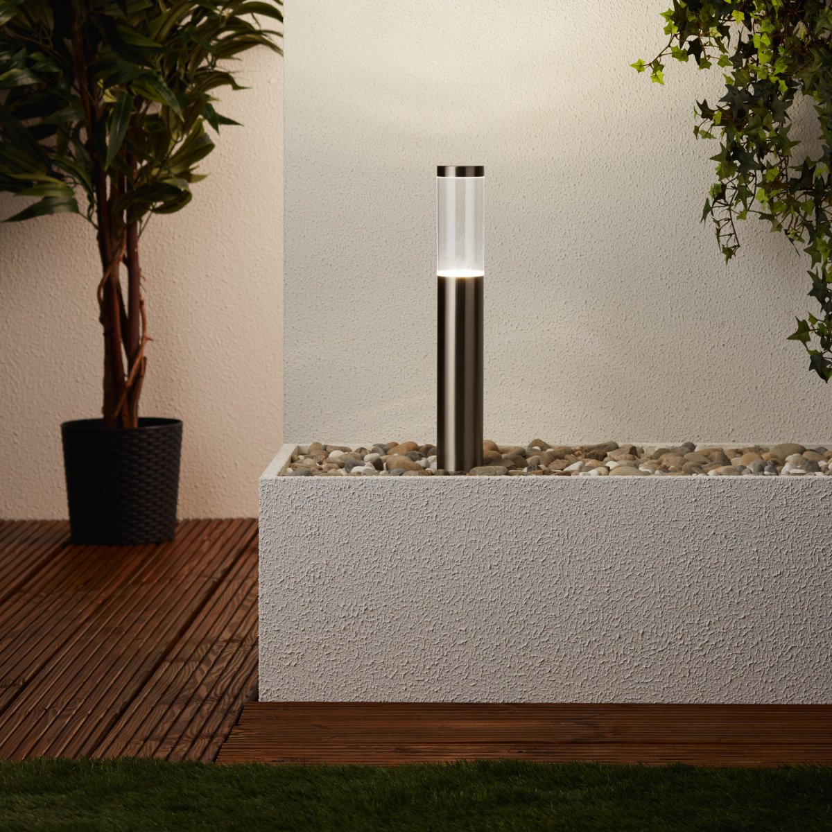 Bergen 40cm Stahl pollarleuchten Von Brilliant - Die moderne LED-Technologie sorgt f&uuml;r energiesparende Beleuchtung mit hoher Helligkeit und geringem Energieverbrauch.
