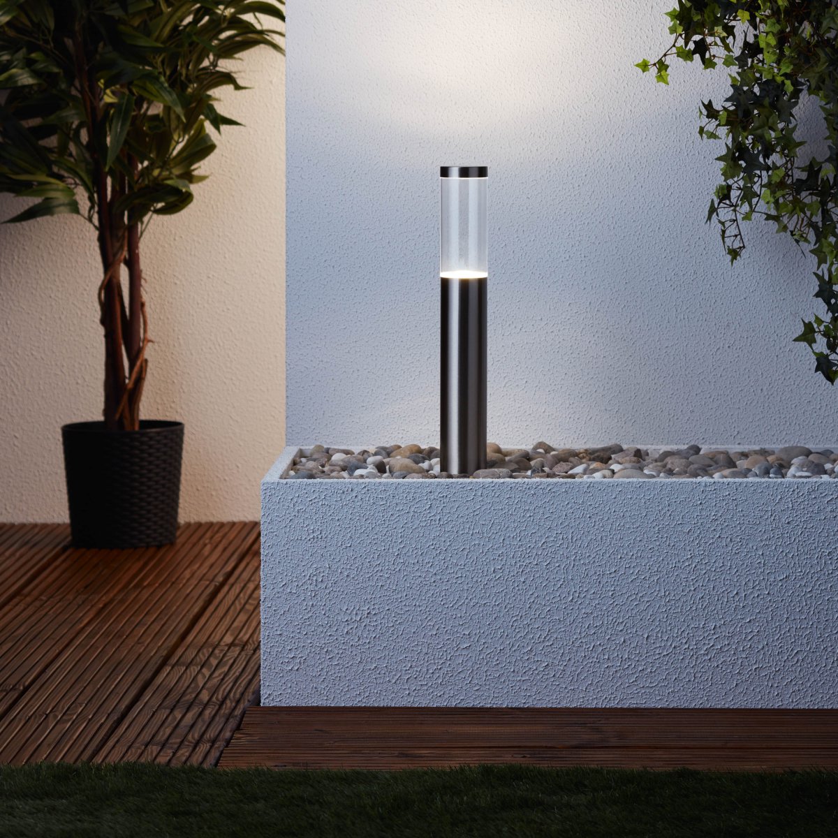 Bergen 40cm Stahl pollarleuchten Von Brilliant - Die moderne LED-Technologie sorgt f&uuml;r energiesparende Beleuchtung mit hoher Helligkeit und geringem Energieverbrauch.