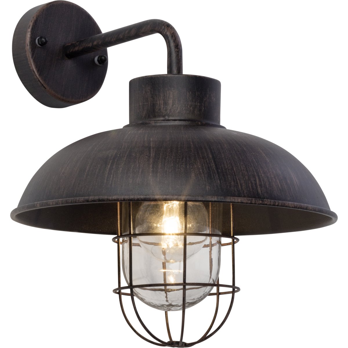 Portland Rost außenlampe Von Brilliant - Die Wandleuchte Portland eignet sich perfekt zur Beleuchtung der Eingangs- oder Terrassentür und schafft Sicherheit im Dunkeln.