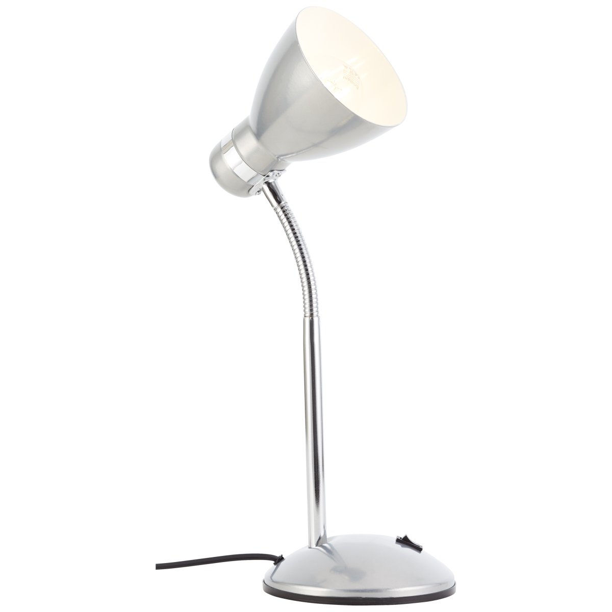 Allison 34cm Silber schreibtischlampe Von Brilliant - Die Allison-Tischlampe ist eine elegante und praktische Erg&auml;nzung f&uuml;r das Arbeits- und Wohnzimmer, perfekt zum Lesen, Schreiben oder als dekorative Beleuchtung.