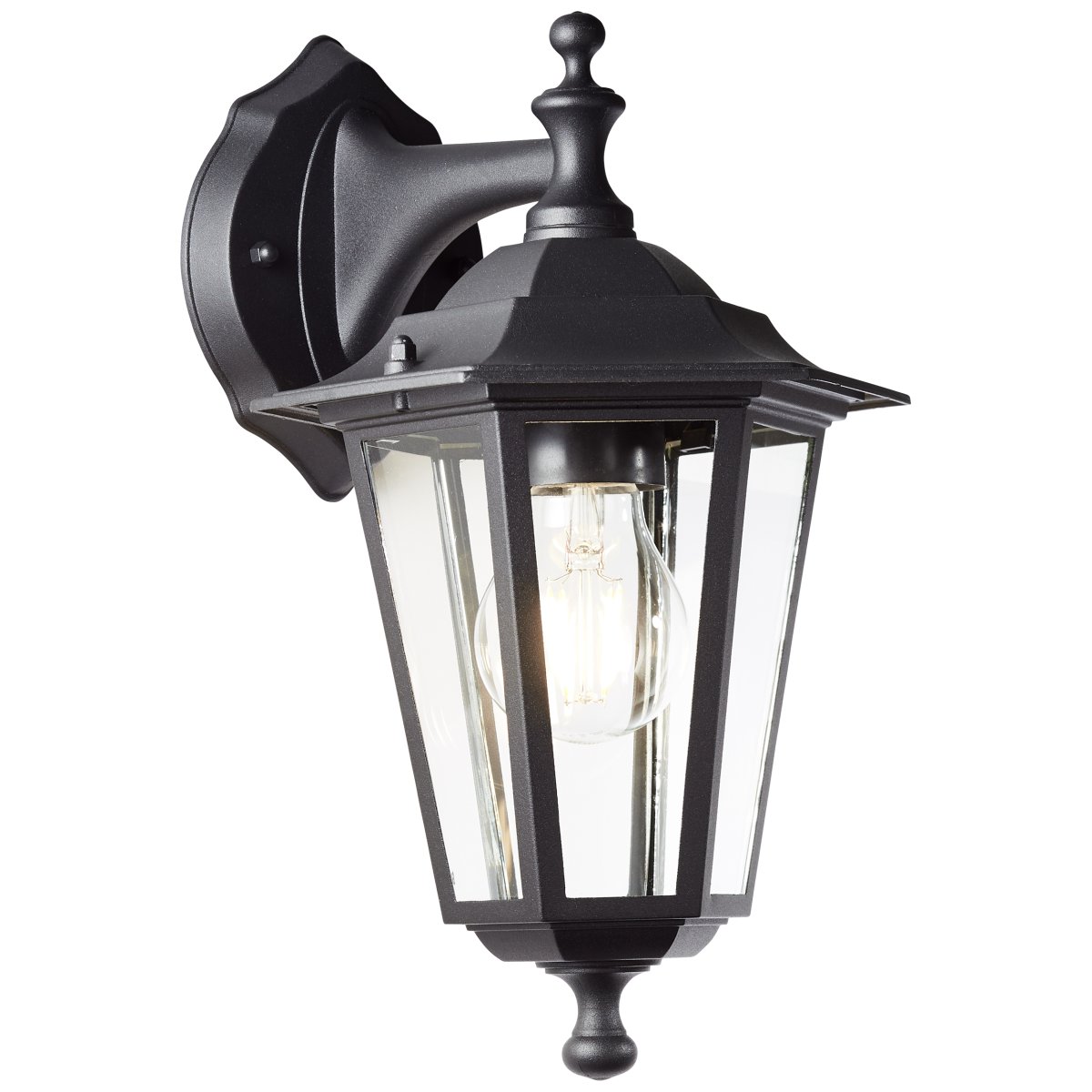 Carleen Schwarz außenlampe Von Brilliant - Mit der Schutzart IP44 ist Carleen spritzwassergesch&uuml;tzt und ideal f&uuml;r den Einsatz im Freien, auch unterwegs.