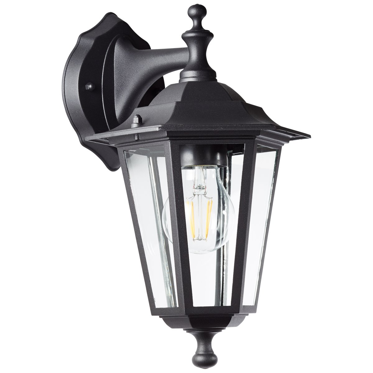 Carleen Schwarz außenlampe Von Brilliant - Mit der Schutzart IP44 ist Carleen spritzwassergesch&uuml;tzt und ideal f&uuml;r den Einsatz im Freien, auch unterwegs.