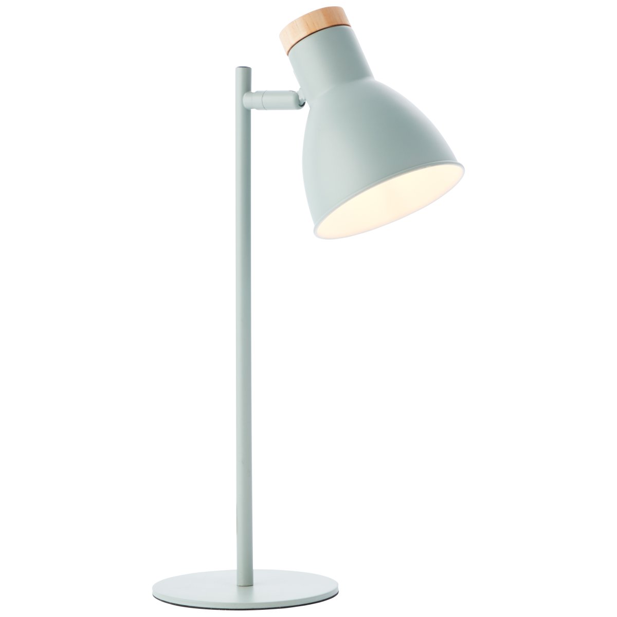 Venea 44cm Mattgrün schreibtischlampe Von Brilliant - Die matte grüne Farbe und die Holzelemente der Lampe vermitteln ein natürliches und leichtes Gefühl.