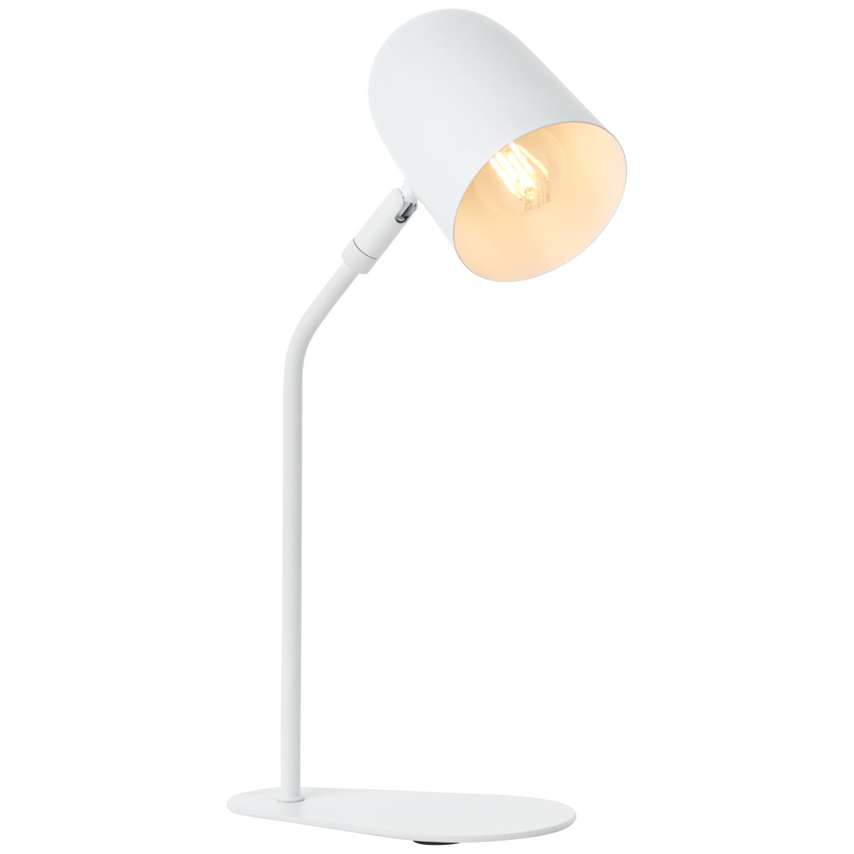 Tong 38cm Mattweiß schreibtischlampe Von Brilliant - Die helle Farbe erzeugt ein Gef&uuml;hl von Leichtigkeit und das Design f&uuml;gt sich harmonisch in nat&uuml;rliche Elemente ein.