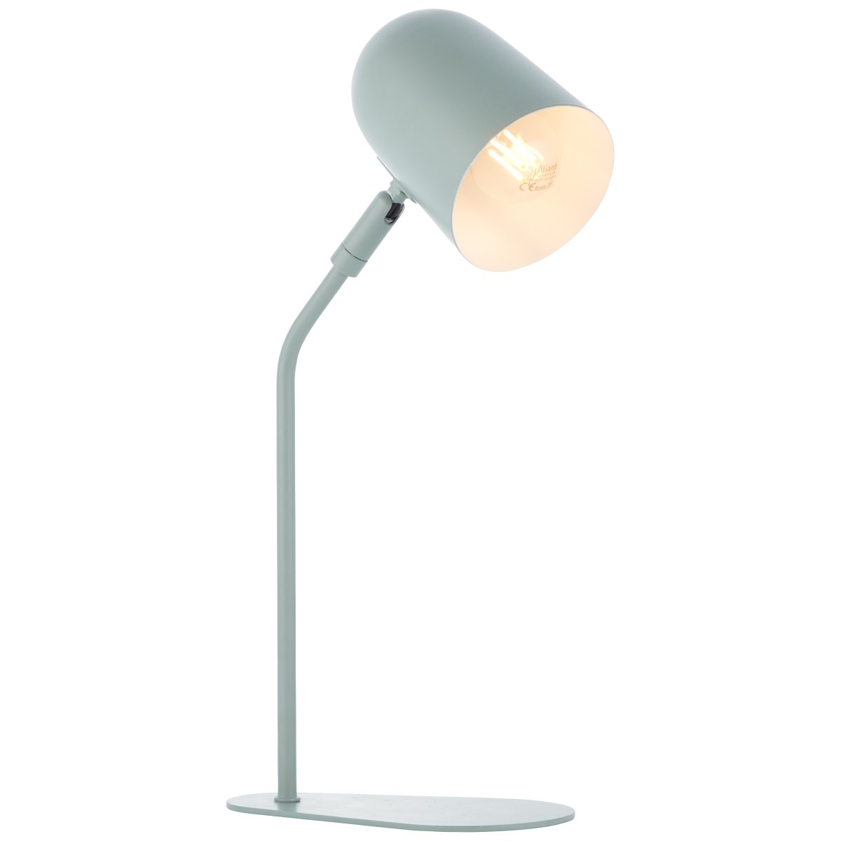 Tong 38cm Mattgrün schreibtischlampe Von Brilliant - Die helle Farbe erzeugt ein Gef&uuml;hl von Leichtigkeit und das Design f&uuml;gt sich harmonisch in nat&uuml;rliche Elemente ein.