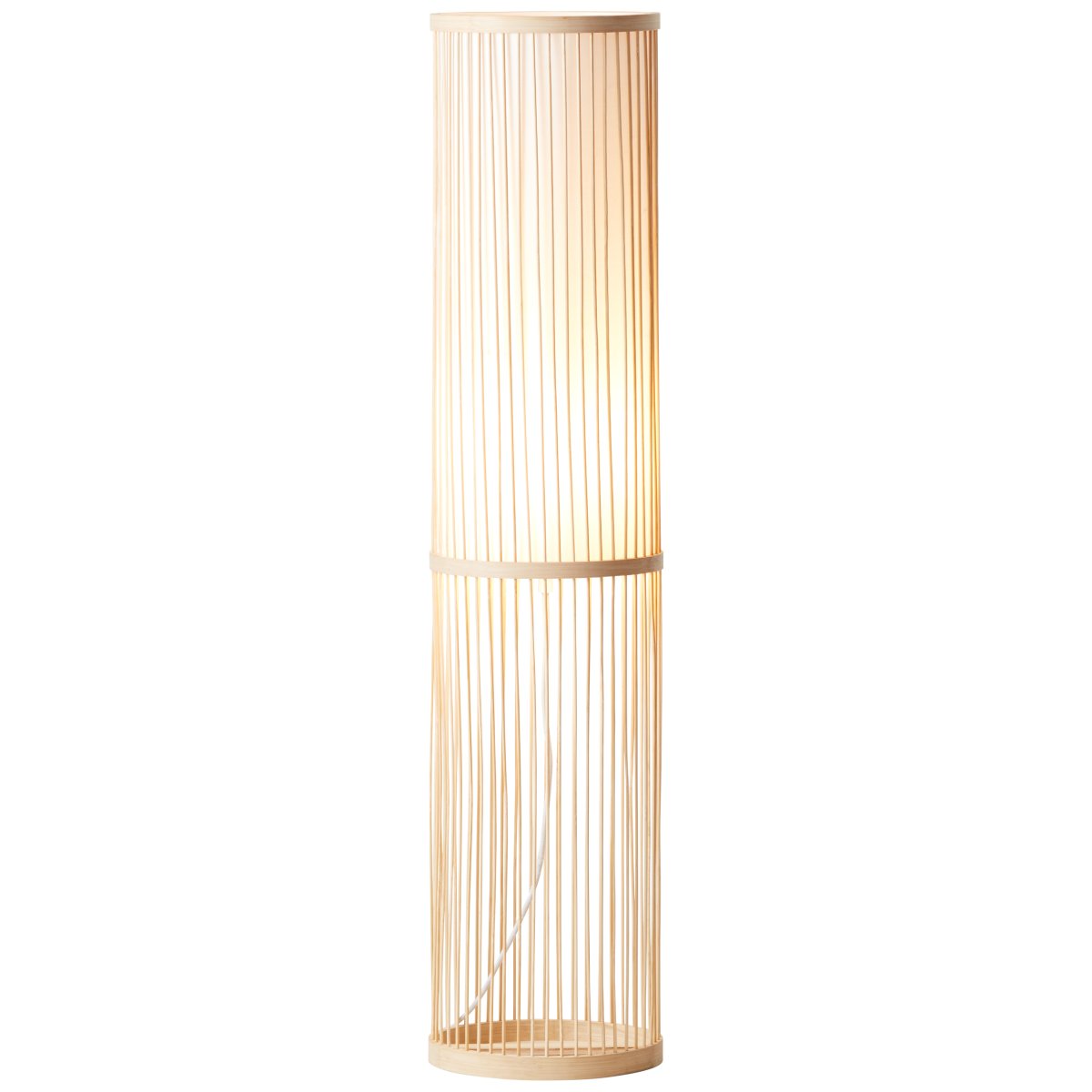 Nori Natur stehlampe Von Brilliant - Hergestellt aus umweltfreundlichem Bambus und edlem Textil, schafft es eine einladende und harmonische Atmosphäre.