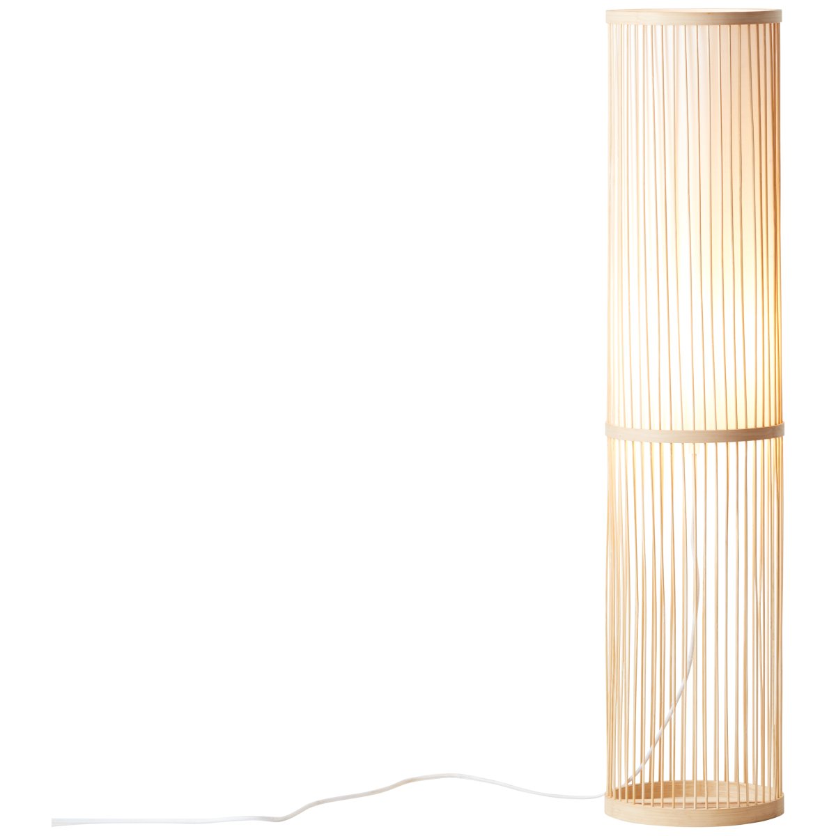 Nori Natur stehlampe Von Brilliant - Hergestellt aus umweltfreundlichem Bambus und edlem Textil, schafft es eine einladende und harmonische Atmosphäre.