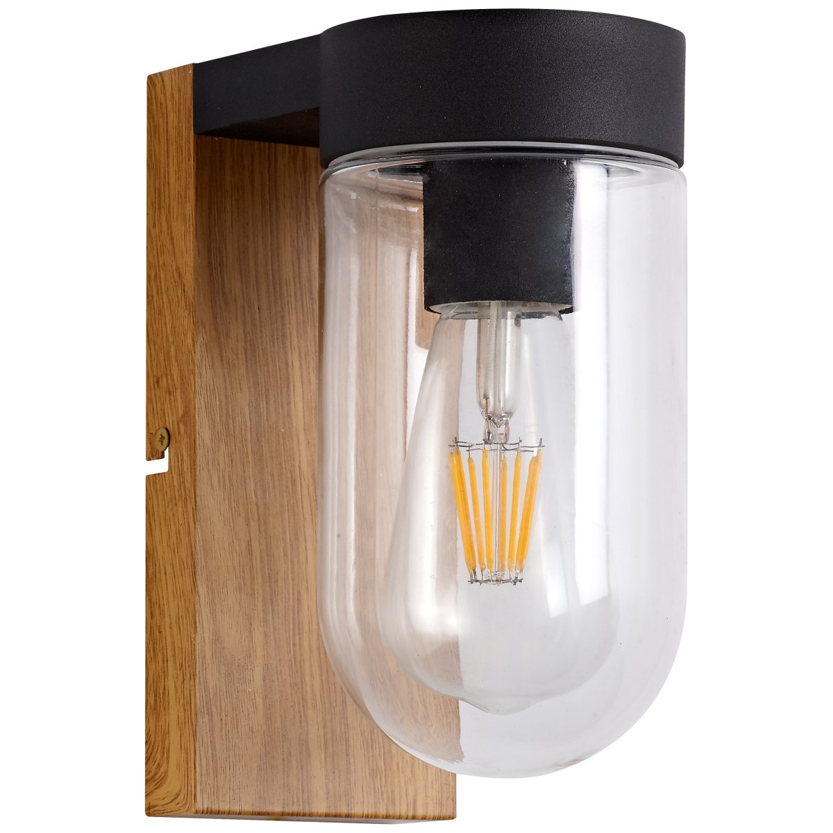 Cabar Dunkles Holz außenlampe Von Brilliant - Cabar ist eine Außenwandleuchte, die für eine perfekte Beleuchtung am Eingang oder an der Terrassentür sorgt und so die Sicherheit im Dunkeln erhöht.