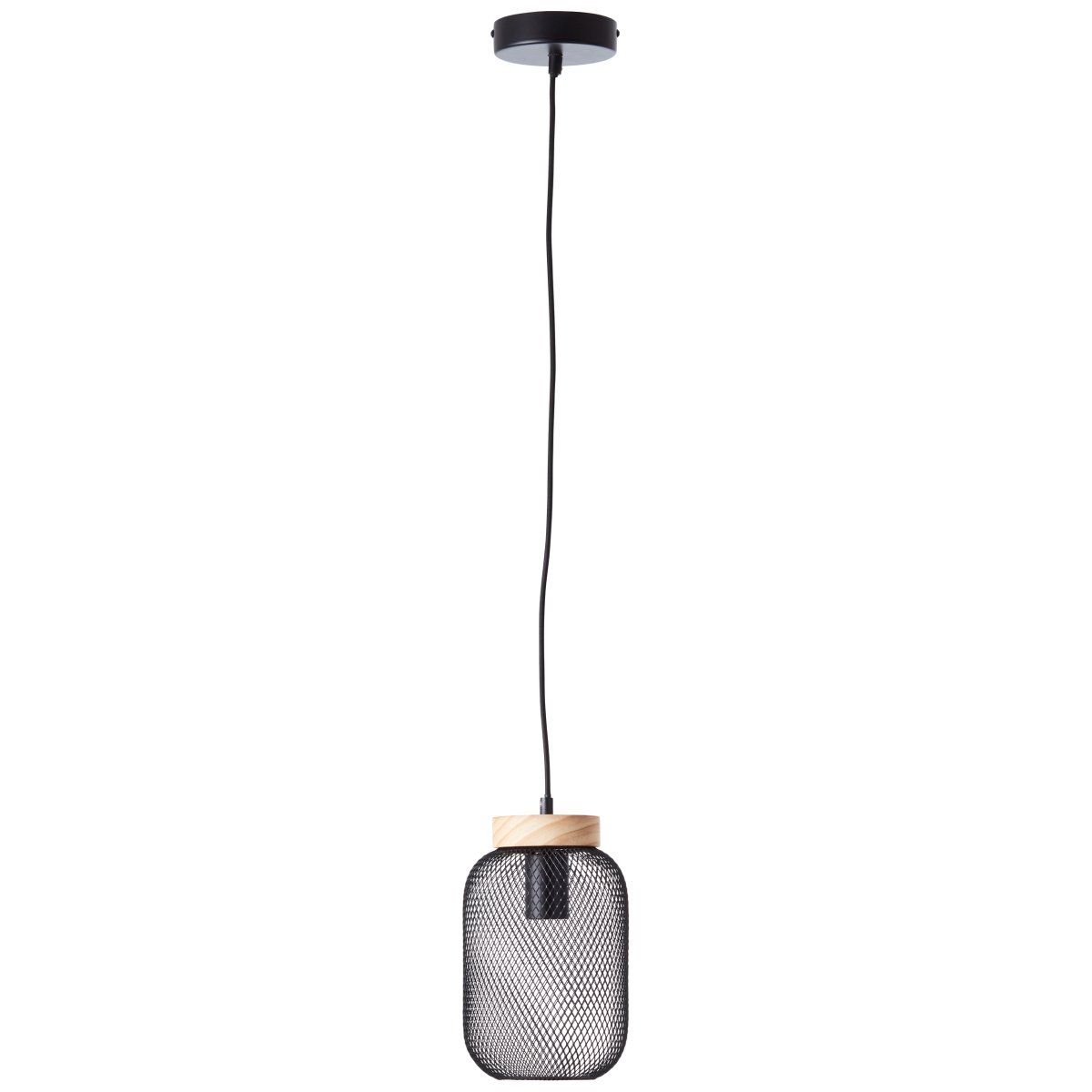 Giada Ø16 Schwarz hängelampe Von Brilliant - Die helle Farbgebung und das natürliche Element Holz vermitteln ein Gefühl von Leichtigkeit und Harmonie.