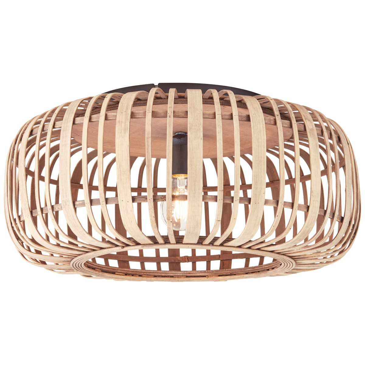 Woodrow Ø50 Natur deckenleuchte Von Brilliant - Die Lampe gibt ein warmes und angenehmes Licht und erzeugt eine angenehme Atmosph&auml;re im Raum.