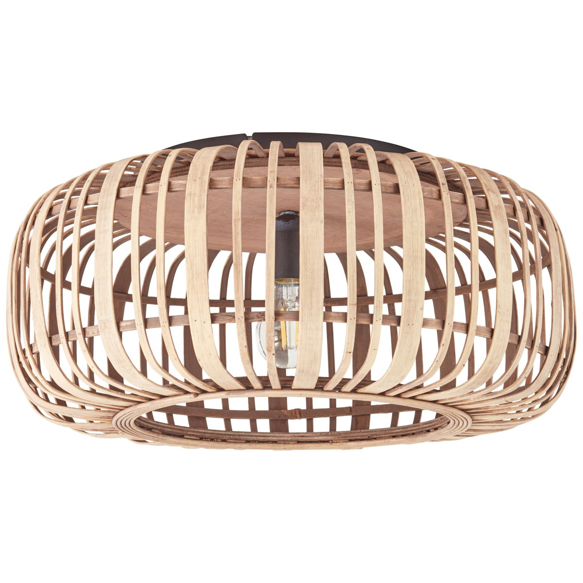 Woodrow Ø50 Natur deckenleuchte Von Brilliant - Die Lampe gibt ein warmes und angenehmes Licht und erzeugt eine angenehme Atmosph&auml;re im Raum.