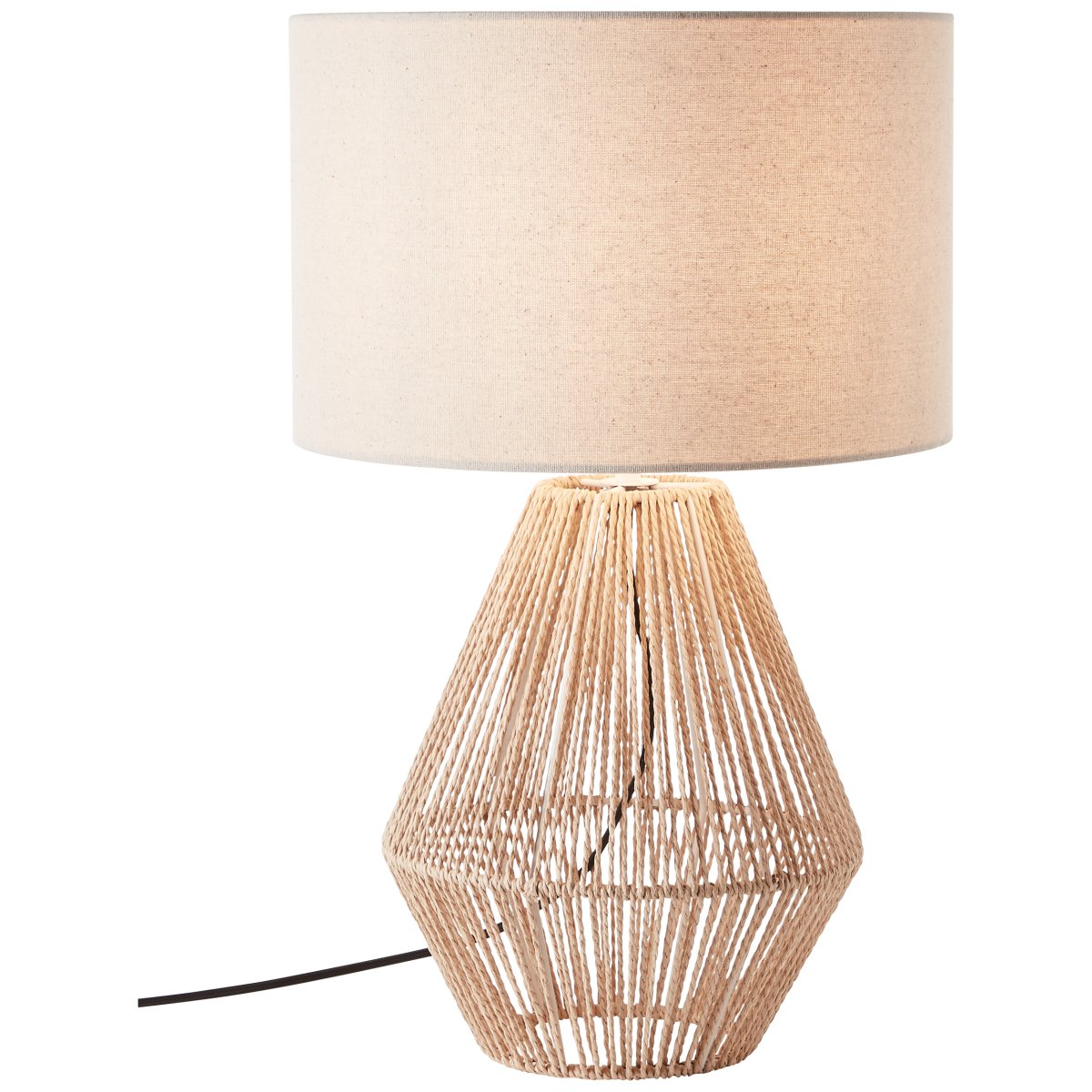 Laraine 52cm Natur tischlampe Von Brilliant - Mit seinem modernen Materialmix aus Rattan, Metall und Textil vermittelt es einen natürlichen und stilvollen Eindruck.