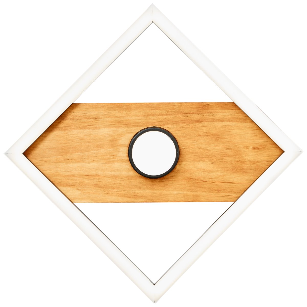 Woodbridge 25cm Holz deckenleuchte Von Brilliant - Die Lampe kombiniert mattschwarzes Metall mit Holzdetails und schafft so eine wohnliche und nat&uuml;rliche Atmosph&auml;re.