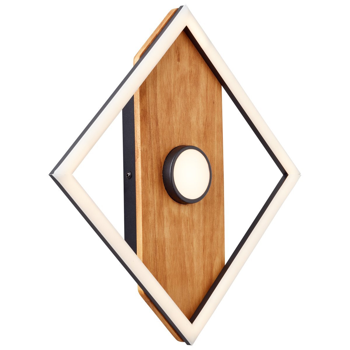 Woodbridge 25cm Holz deckenleuchte Von Brilliant - Die Lampe kombiniert mattschwarzes Metall mit Holzdetails und schafft so eine wohnliche und nat&uuml;rliche Atmosph&auml;re.