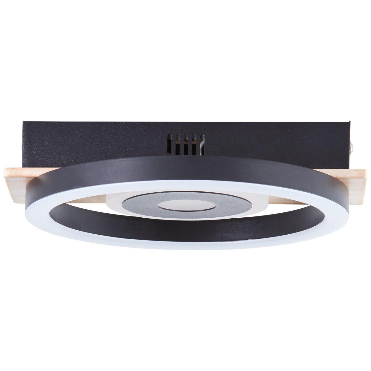 Maureen 22cm Schwarz deckenleuchte Von Brilliant - Die Deckenlampe vereint eine nat&uuml;rliche Holzoptik mit modernem Design und passt perfekt in Flur, Wohnzimmer oder Schlafzimmer.