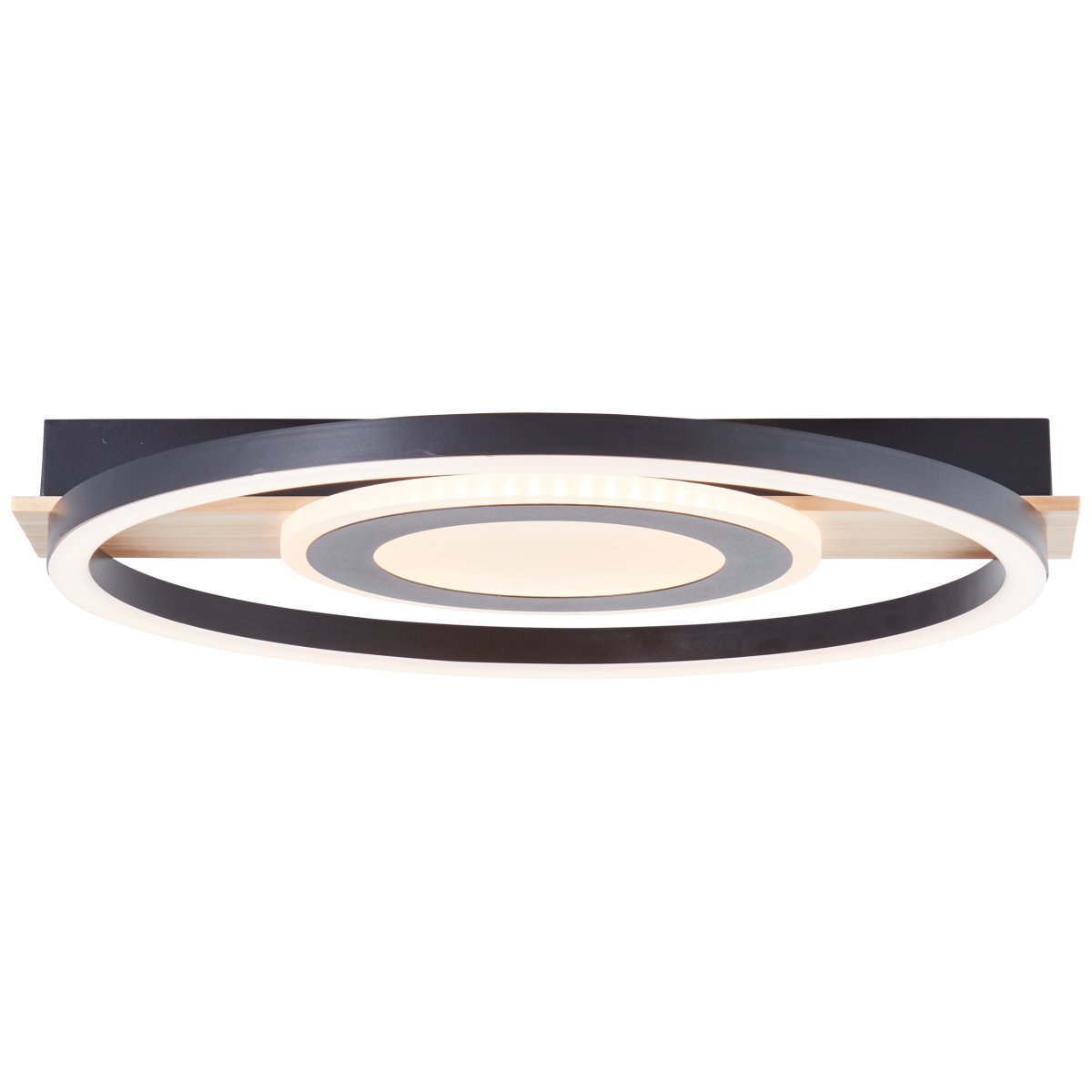 Maureen 40cm Schwarz deckenleuchte Von Brilliant - Mit energieeffizienter LED-Technologie und einer Helligkeit von 2900 Lumen ist sie hell genug, um als einzige Lichtquelle in mittelgro&szlig;en R&auml;umen zu dienen.