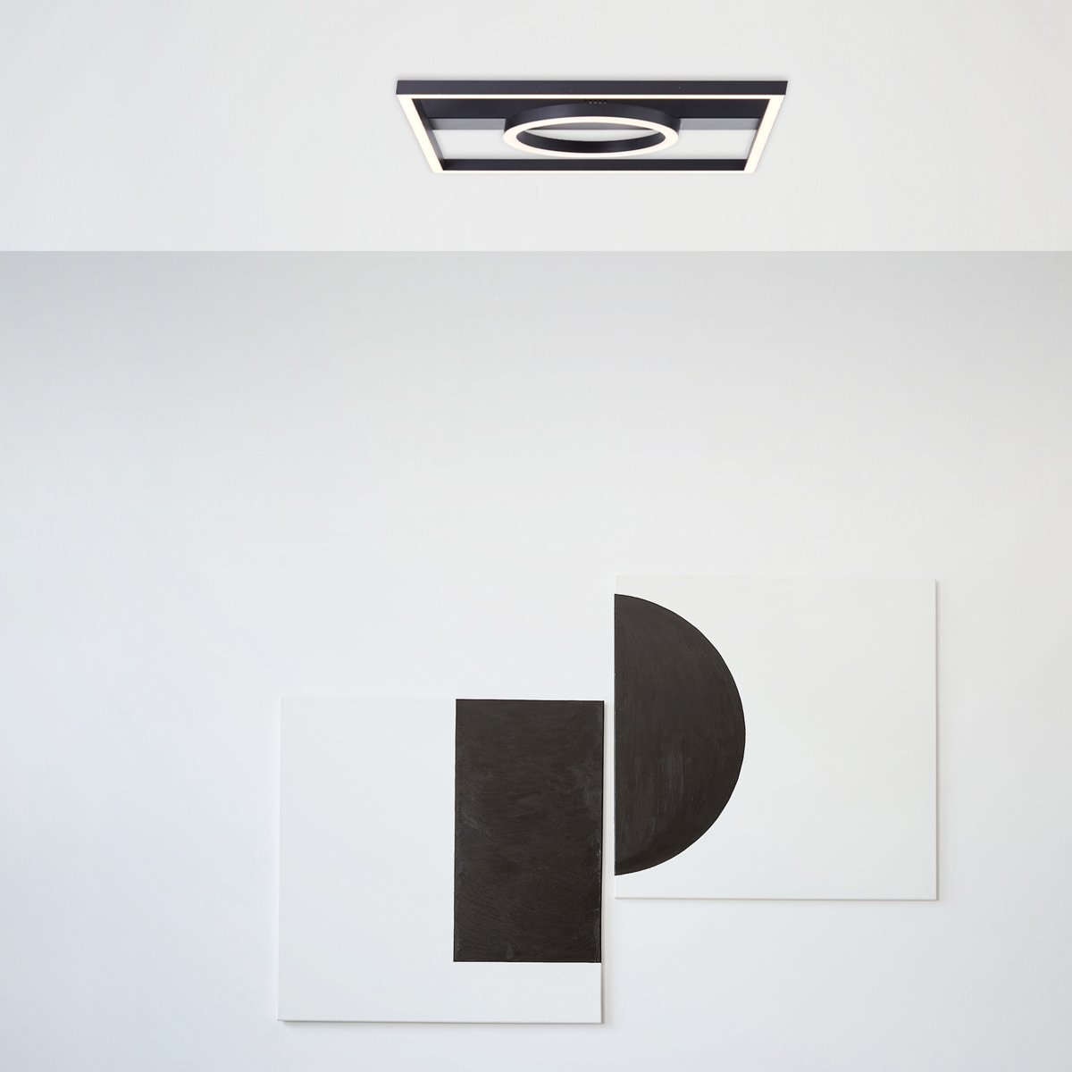 Maureen 40cm Schwarz deckenleuchte Von Brilliant - Diese moderne Deckenlampe spendet ein freundliches und einladendes Licht, das sowohl in den Flur als auch ins Wohnzimmer und Schlafzimmer passt.