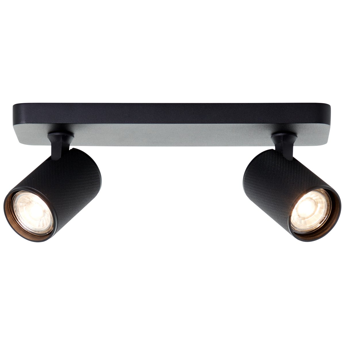 Marty 2 Sandschwarz spotlight Von Brilliant - Die Lampe verfügt über GU10-Fassungen und wird mit dimmbaren Lichtquellen geliefert, die ein warmweißes Licht abgeben.