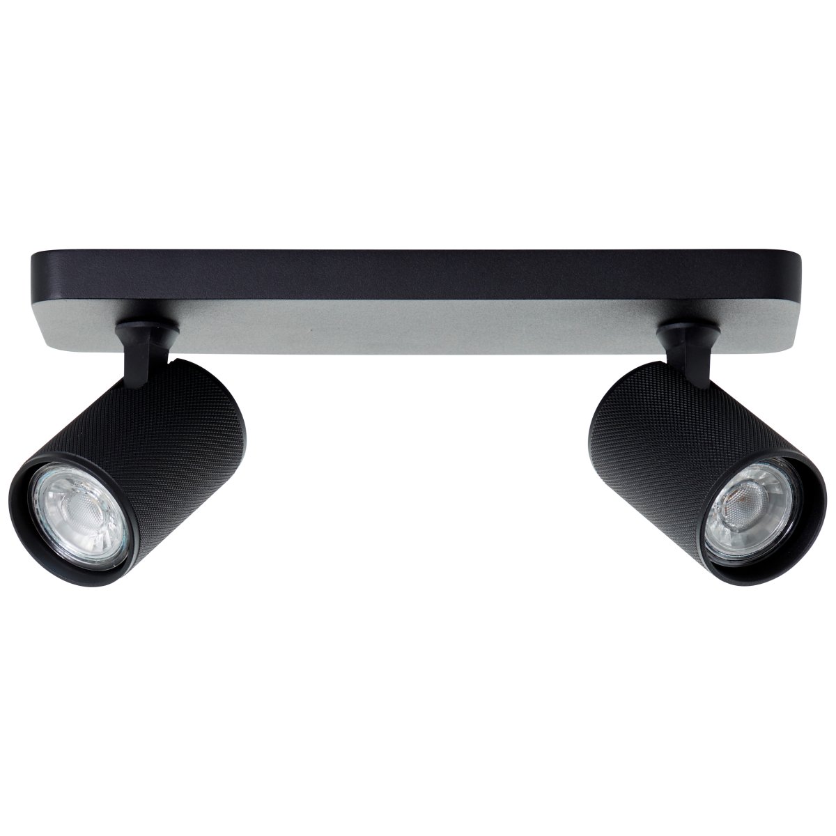 Marty 2 Sandschwarz spotlight Von Brilliant - Die Lampe verfügt über GU10-Fassungen und wird mit dimmbaren Lichtquellen geliefert, die ein warmweißes Licht abgeben.