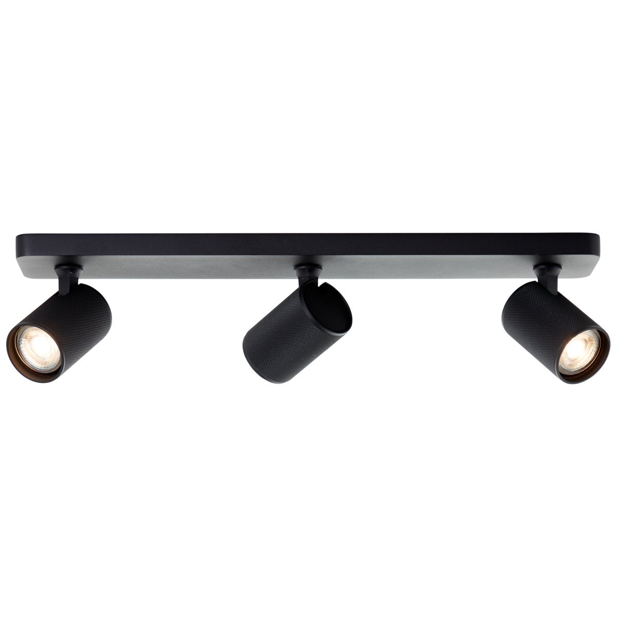 Marty 3 Sandschwarz spotlight Von Brilliant - Die Lampe verfügt über GU10-Fassungen und wird mit dimmbaren Lichtquellen geliefert, die ein warmweißes Licht abgeben.