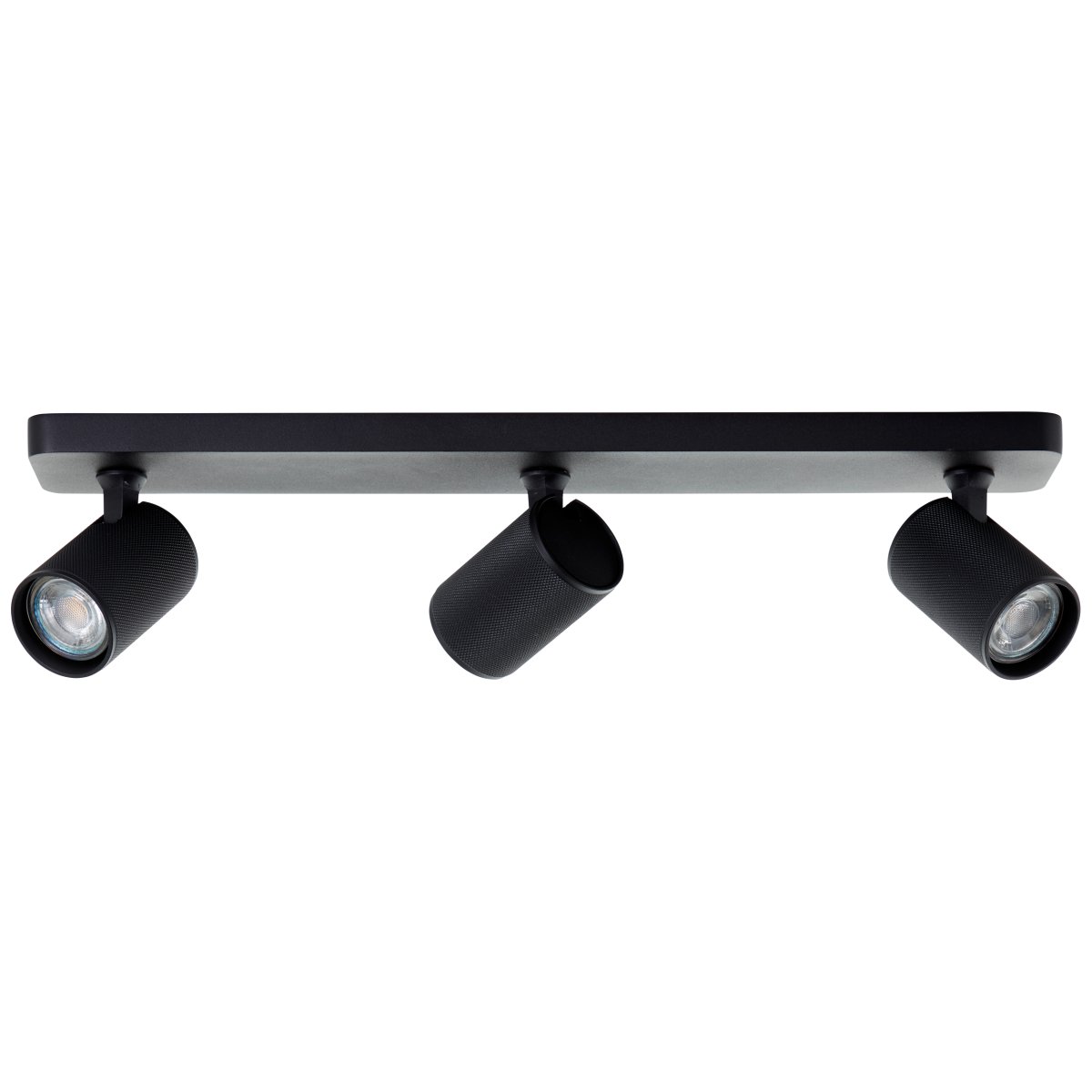 Marty 3 Sandschwarz spotlight Von Brilliant - Die Lampe verfügt über GU10-Fassungen und wird mit dimmbaren Lichtquellen geliefert, die ein warmweißes Licht abgeben.