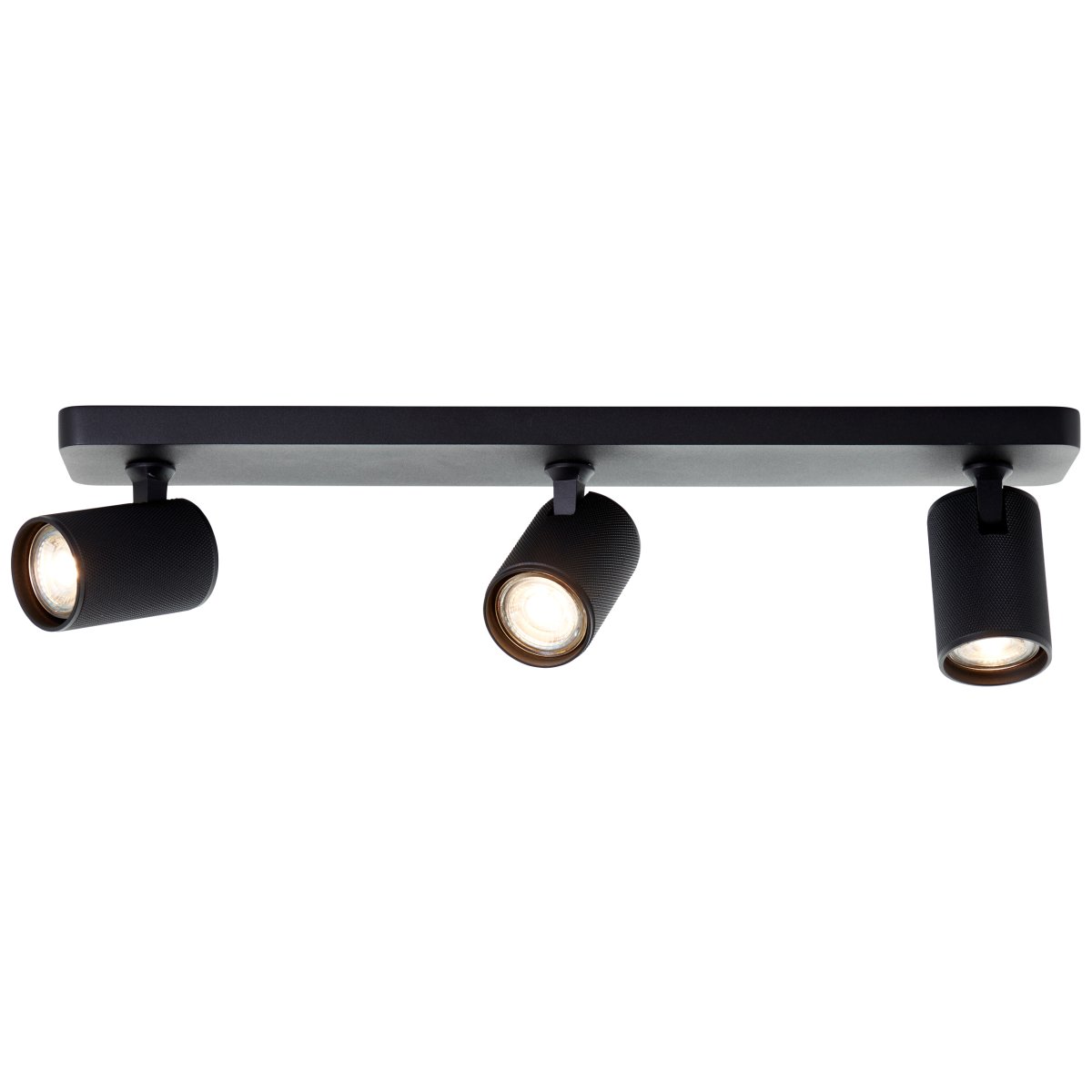 Marty 3 Sandschwarz spotlight Von Brilliant - Die Lampe verfügt über GU10-Fassungen und wird mit dimmbaren Lichtquellen geliefert, die ein warmweißes Licht abgeben.