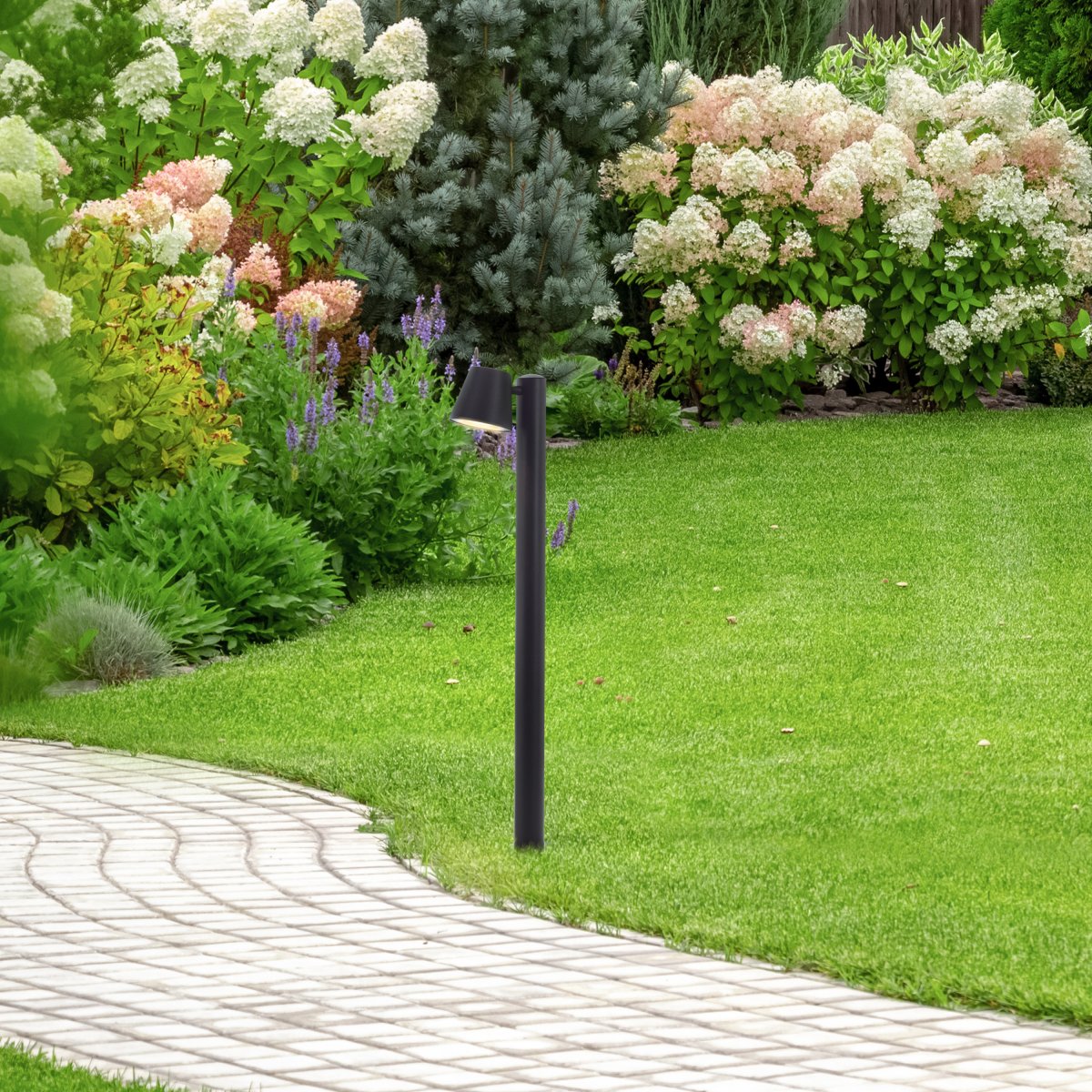 Bari 80cm Schwarz pollarleuchten Von Brilliant - Mit seinem zeitlosen Charme und seiner robusten Konstruktion ist der Bari-Poller die perfekte Ergänzung für Ihre Außenumgebung.