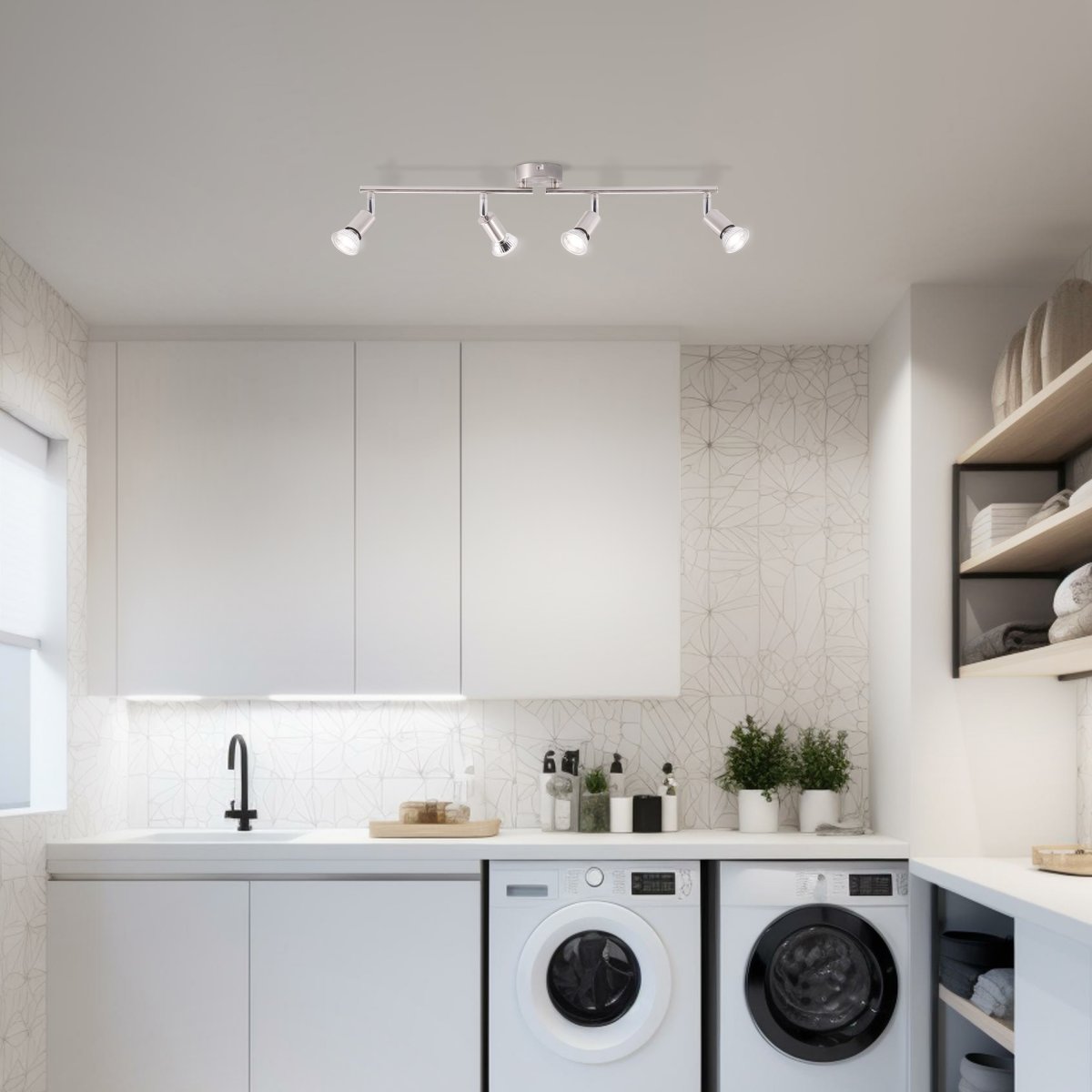 Prato 4 Nickel spotlight Von Brilliant - Perfekt, um das Licht dorthin zu lenken, wo Sie es möchten, und für eine optimale Beleuchtung in Ihrem Zuhause zu sorgen.